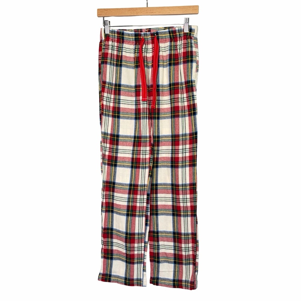 Old Navy Women's Mid-Rise Printed Flannel Pajama Pants in White Tartan, Size XS